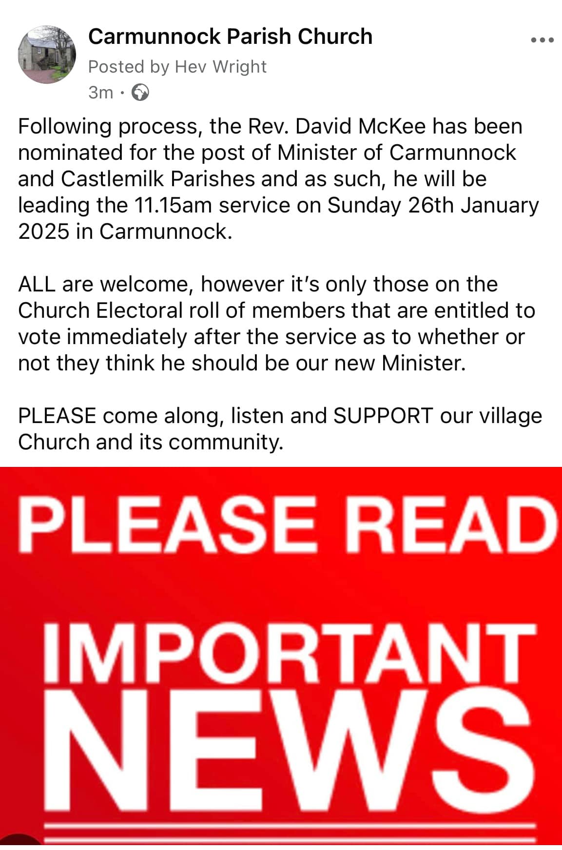 Carmunnock Parish Church Event