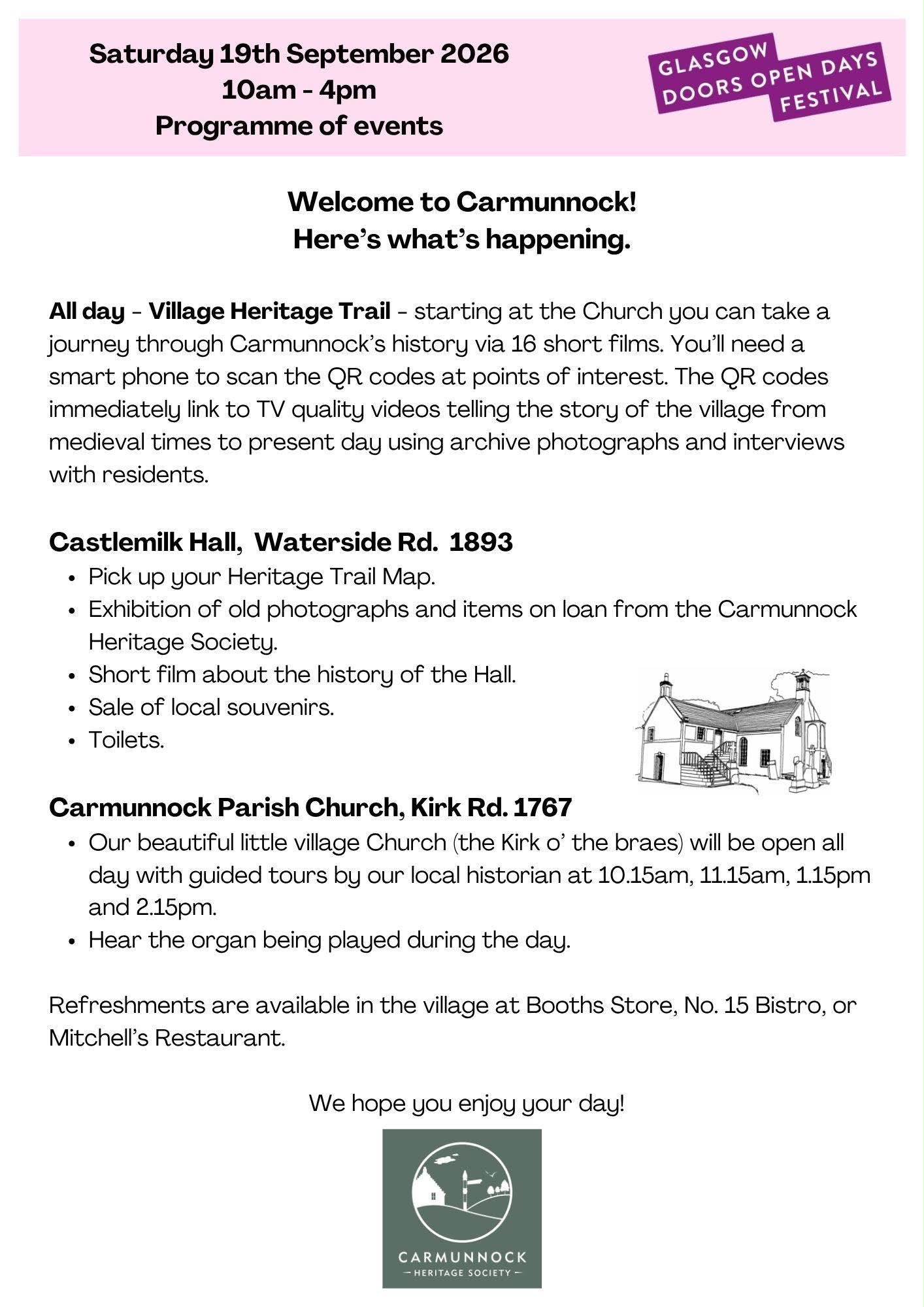 Carmunnock Heritage: Doors Open 
